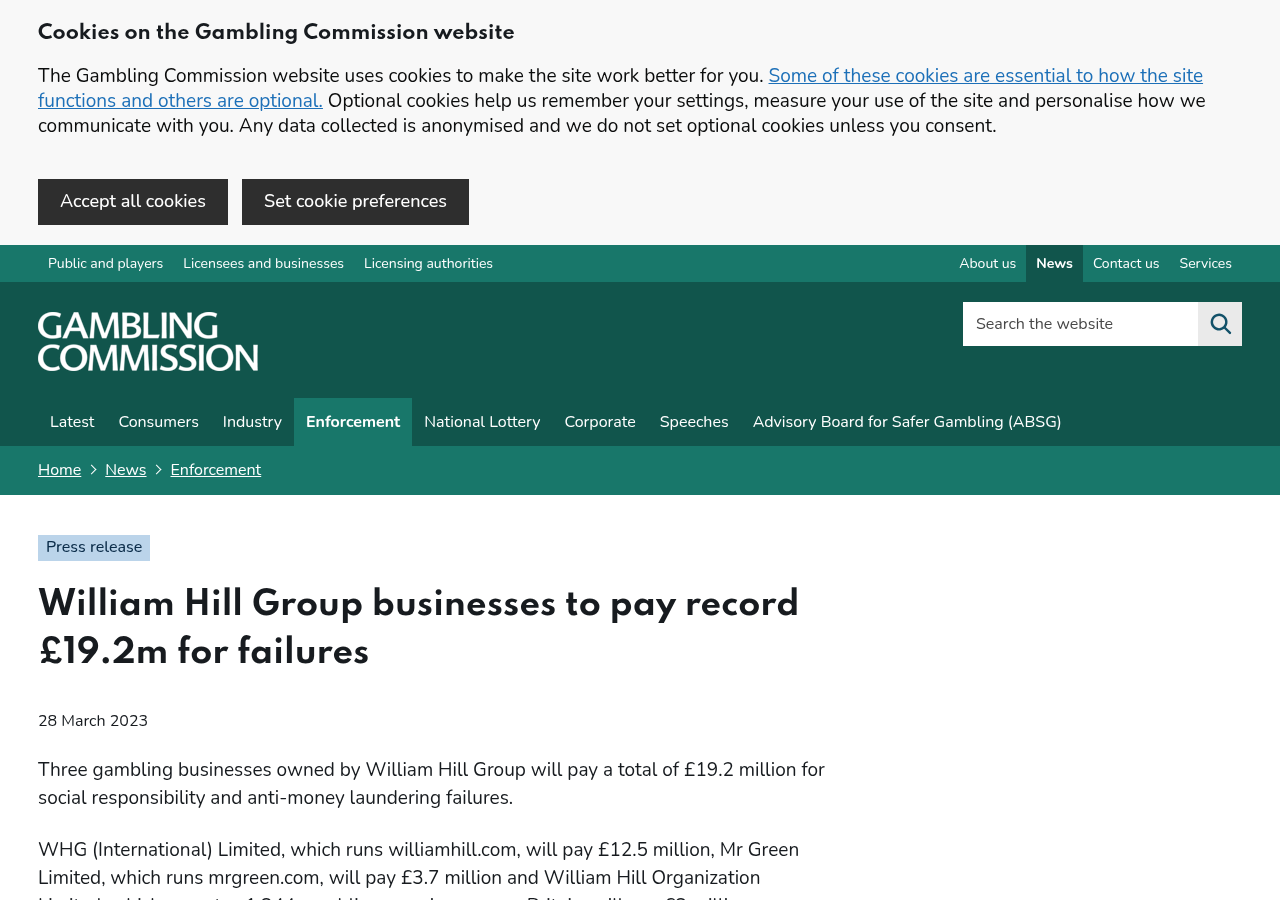 سجل Gambling Commission المرتبط بفحص William Hill